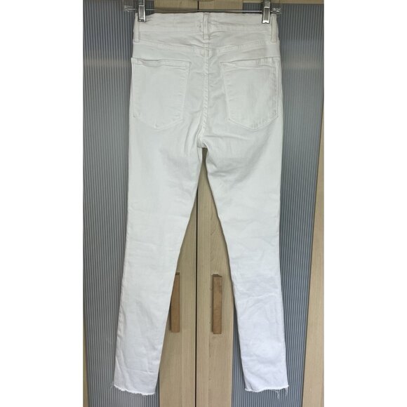 Frame Denim White Skinny Karlie Crop Ankle Jeans Sz 26 Stretch Casual Summer - Picture 4 of 6